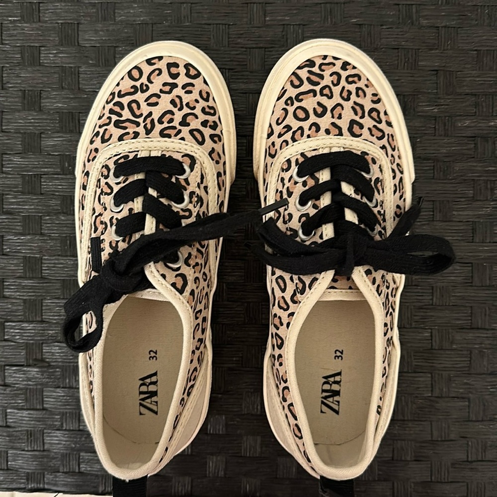 Never worn Zara girl leopard sneakers